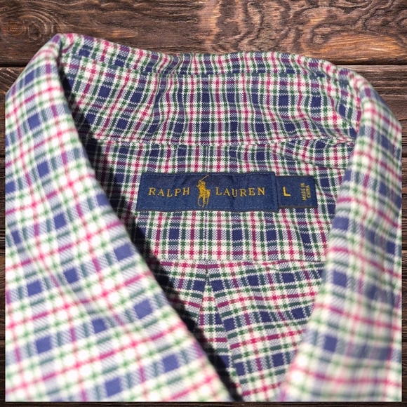 POLO RALPH LAUREN PLAID BUTTON DOWN SHIRT - Picture 4 of 5